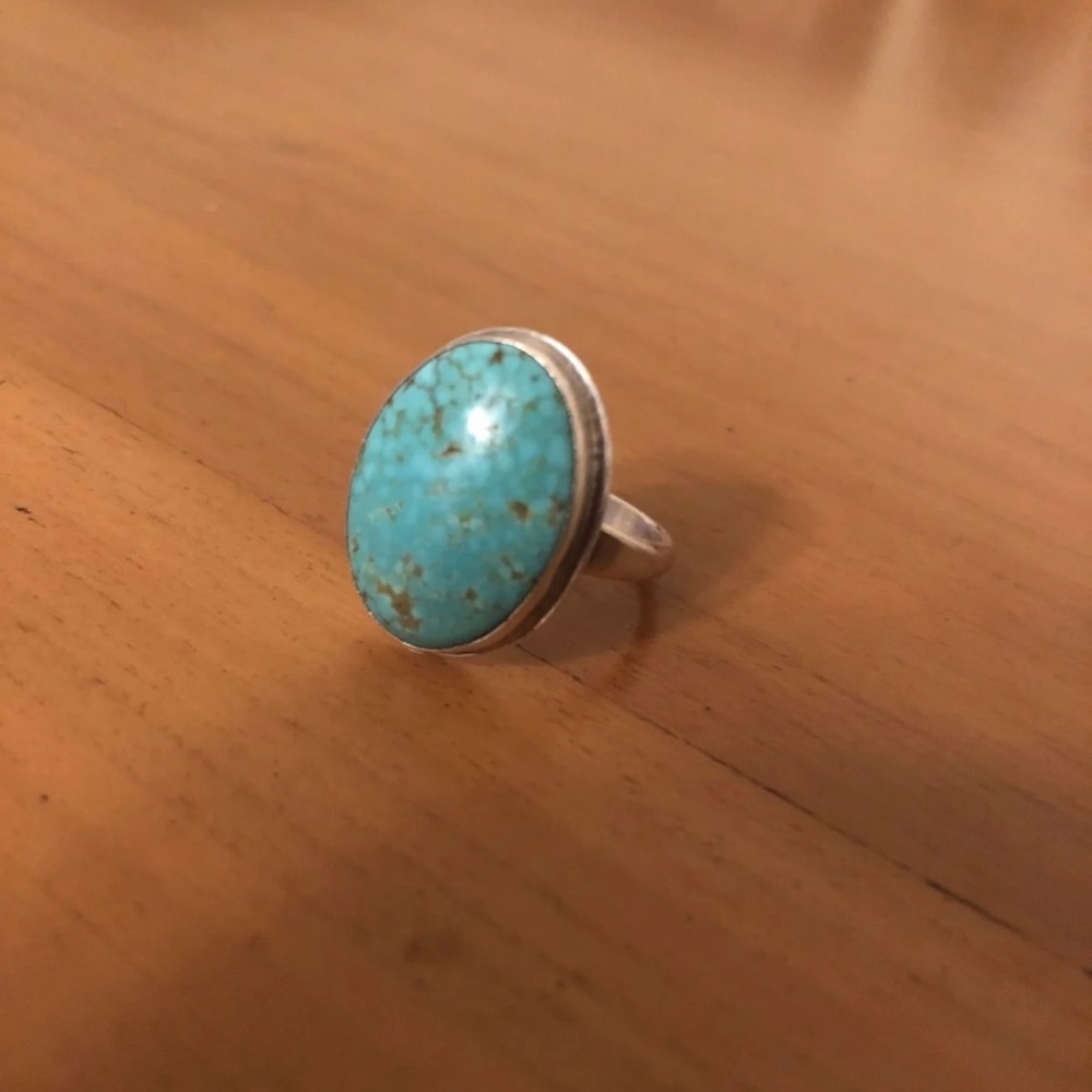 Sterling silver and turquoise ring size 7.5